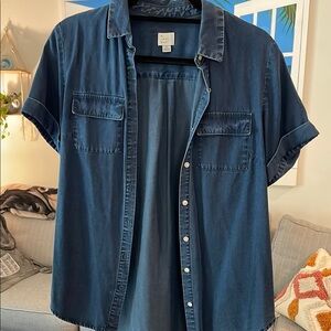 a new day Women's Super Soft Chambray Button Down Shirt